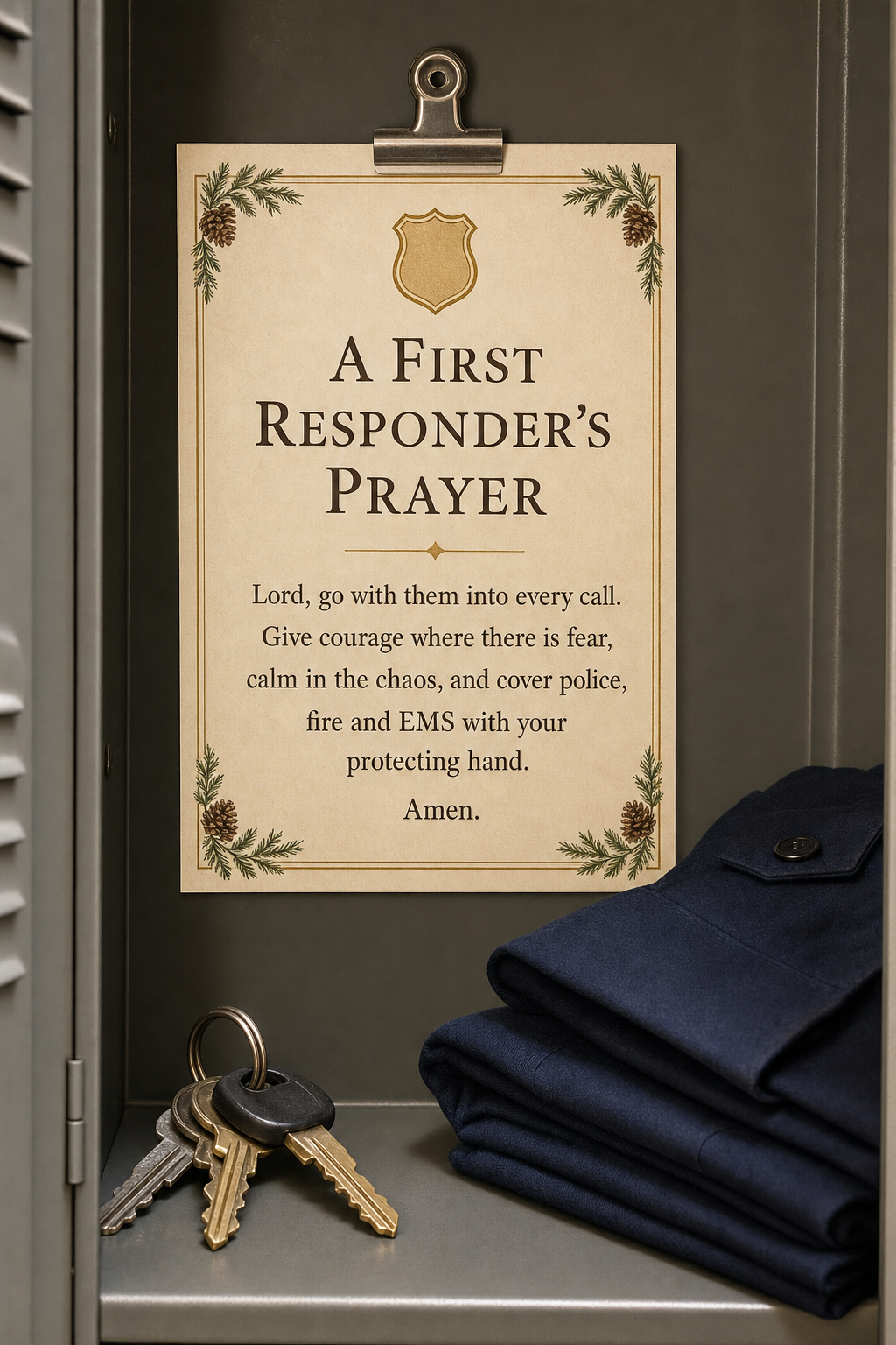A First Responder's Prayer — Card in use